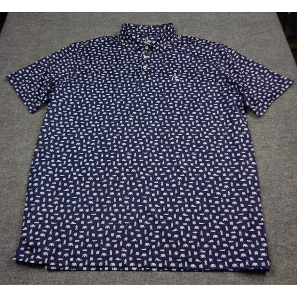 Rhoback Other - Rhoback Polo Shirt Mens 3XL Blue Performance Polar Bears AOP Golf